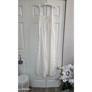 WHITE LINEN JUMPER -FREE PEOPLE - WHITE LINEN BLEND- SIZE  M